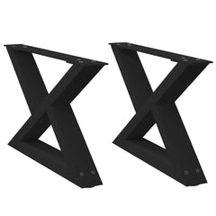 vidaXL Coffee Table Legs 2 pcs Black 60x(30-31.3) cm Steel 2