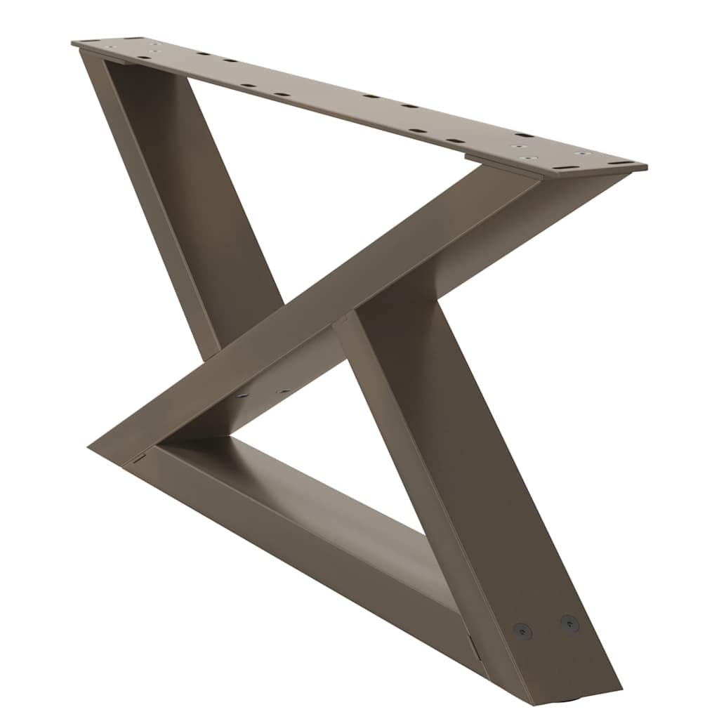 vidaXL Coffee Table Legs 2 pcs Natural Steel 70x(30-31.3) cm Steel 4