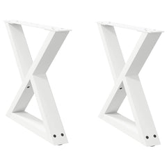 vidaXL Coffee Table Legs 2 pcs White 50x(42-43.3) cm Steel 2