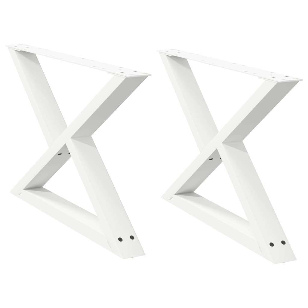 vidaXL Coffee Table Legs 2 pcs White 70x(42-43.3) cm Steel 2