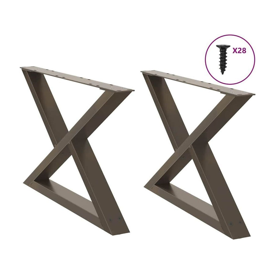 Coffee Table Legs 2 pcs Natural Steel