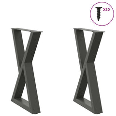 Coffee Table Legs 2 pcs 30x(30-31.3) Steel Anthracite 60 x (72-73.3) cm