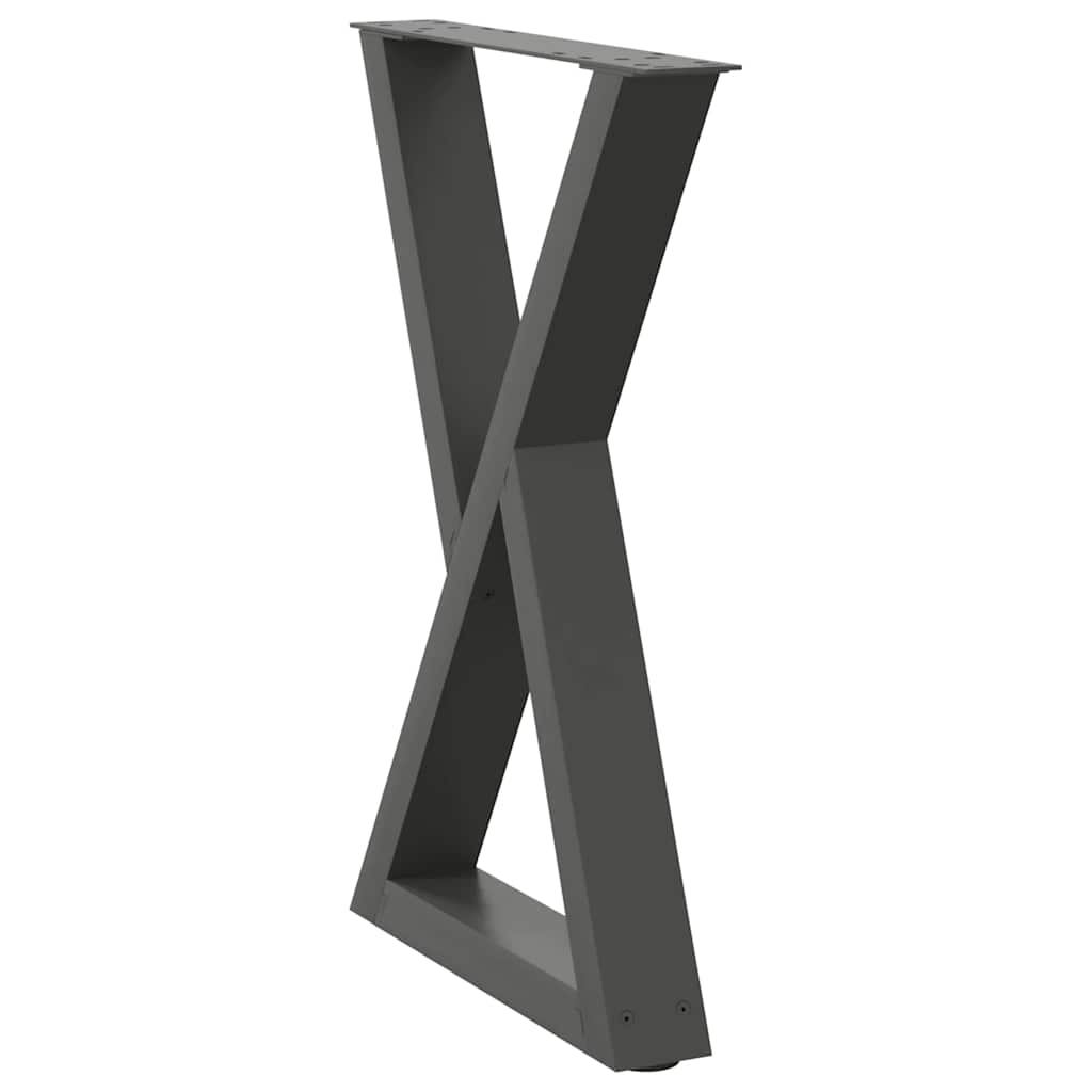 Coffee Table Legs 2 pcs 30x(30-31.3) Steel Anthracite 60 x (72-73.3) cm