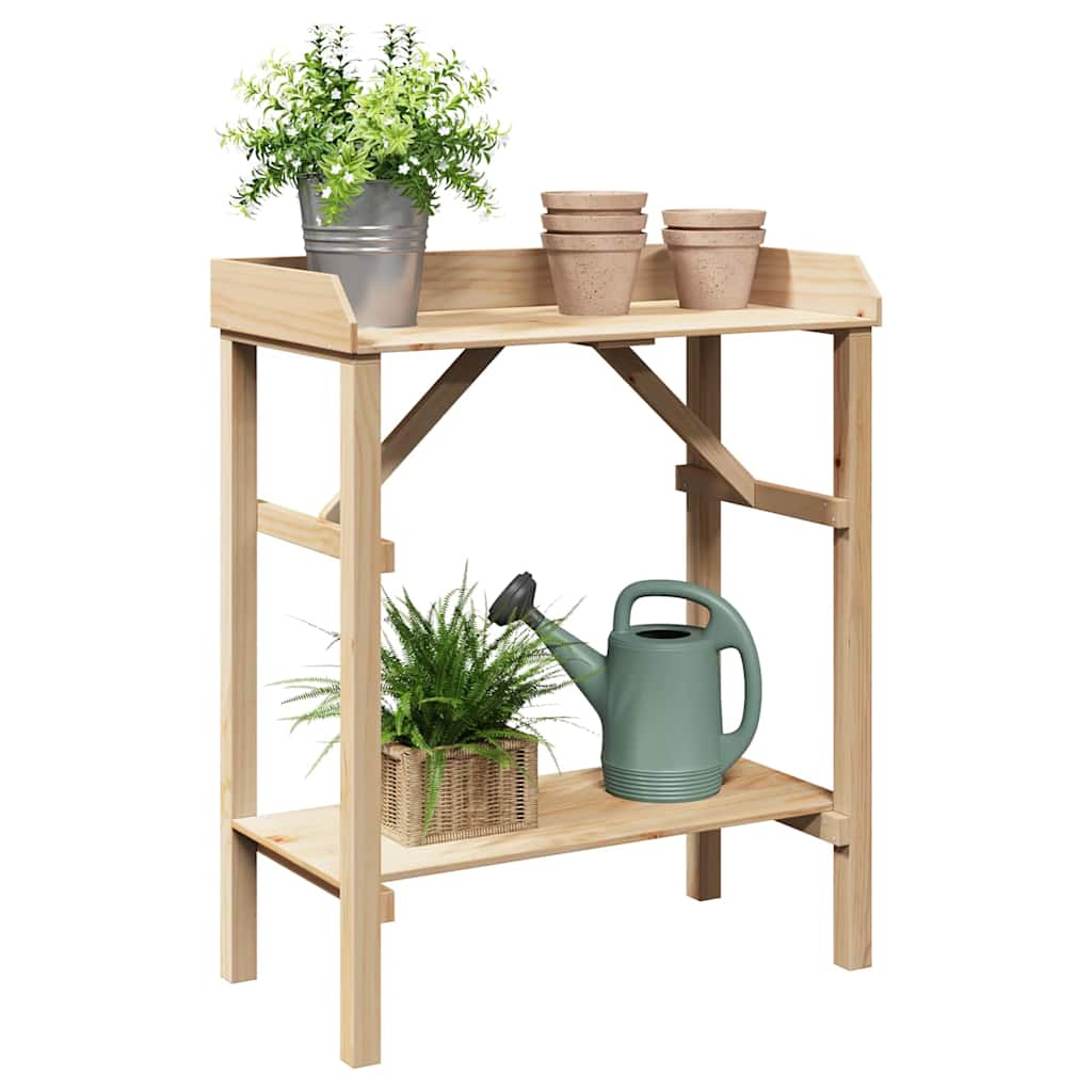 vidaXL Potting Table Natural 75 x 40 x 90 cm Solid pine wood 3