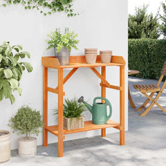 vidaXL Potting Table with Shelf Brown 75 x 40 x 90 cm Solid Pine Wood 4