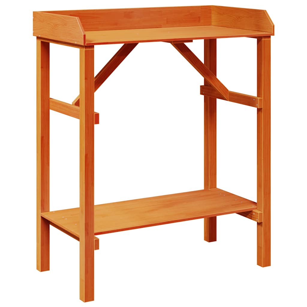 vidaXL Potting Table with Shelf Brown 75 x 40 x 90 cm Solid Pine Wood 2