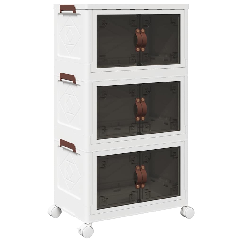 vidaXL Stackable Storage Box with Wheels 3-Tier 28 L 48.5x29.5x86 cm 2