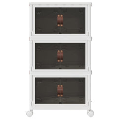 vidaXL Stackable Storage Box with Wheels 3-Tier 28 L 48.5x29.5x86 cm 4