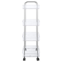 vidaXL Storage Trolley 4-Tier Transparent 37x28x95 cm Acrylic 6