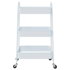 vidaXL Storage Trolley 3-Tier White 42x41.5x77 cm Steel 4
