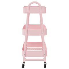 vidaXL Storage Trolley 3-Tier Pink 42x41.5x77 cm Steel 5