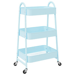 vidaXL Storage Trolley 3-Tier Blue 42x41.5x77 cm Steel 2