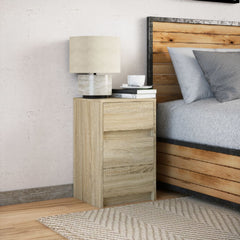 Bedside Cabinet with LED Lights Engineered Wood Sonoma oak