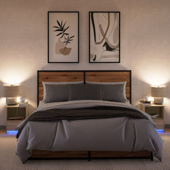 vidaXL Bedside Cabinets with LED Lights 2 pcs Sonoma Oak Engineered Wood 5