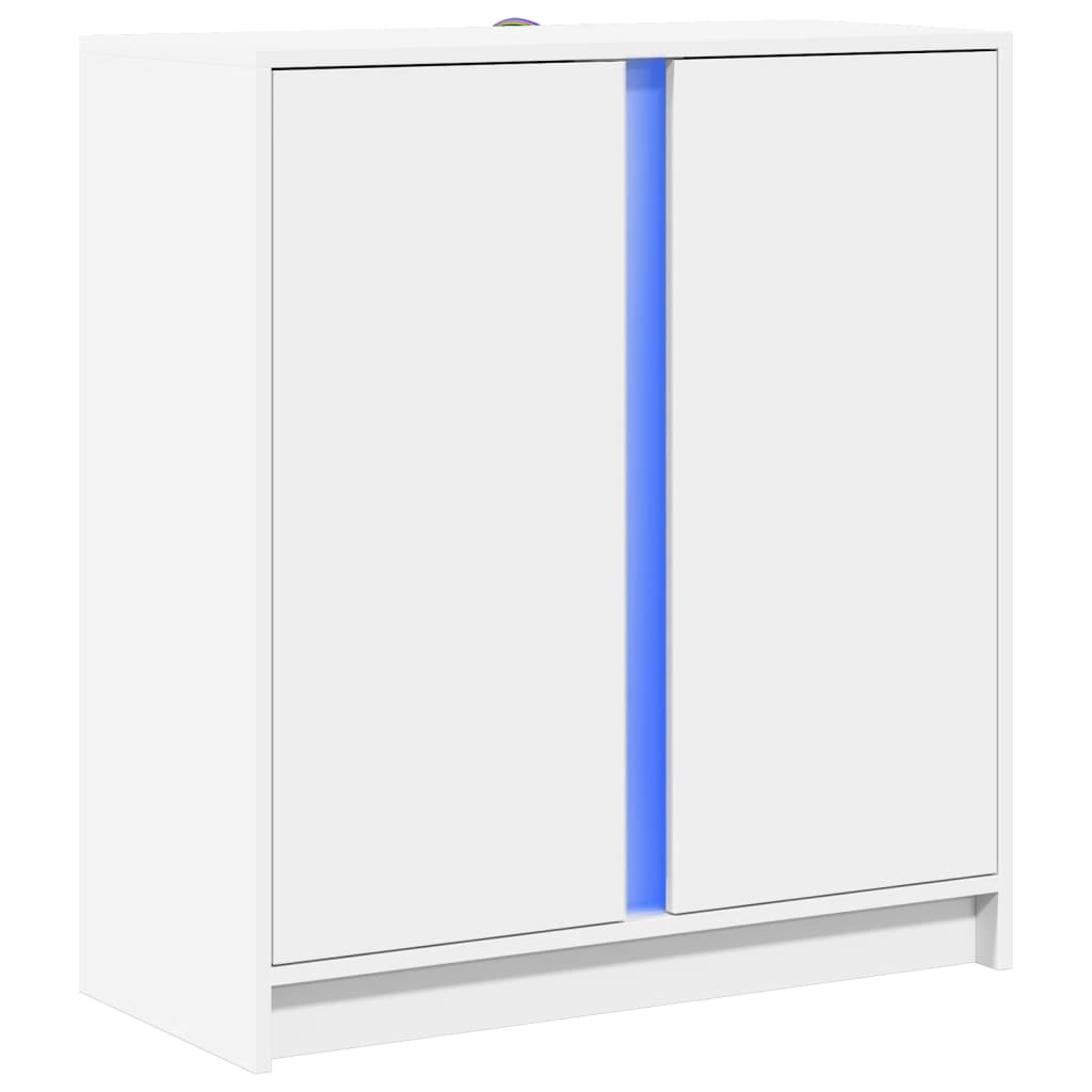 Sideboard with LED 77x34x85 cm Engineered Wood White