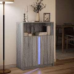 vidaXL Sideboard with LED Grey Sonoma 77x34x100 cm Engineered Wood 5
