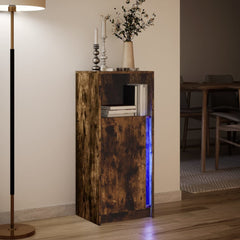 vidaXL Sideboard with LED Smoked Oak 42.5x34x100 cm Engineered Wood 5