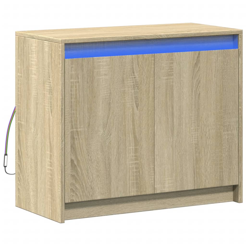 vidaXL Sideboard with LED Sonoma Oak 72x34x61 cm Engineered Wood 3