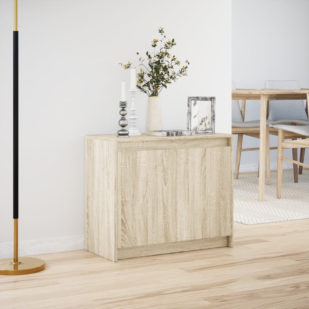 vidaXL Sideboard with LED Sonoma Oak 72x34x61 cm Engineered Wood 4