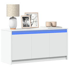 TV Cabinet with LED 100x34x50 cm Engineered Wood White