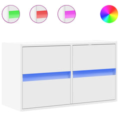 TV Wall Cabinet with LED Lights 80x31x45 cm 1 Width 80 cm White