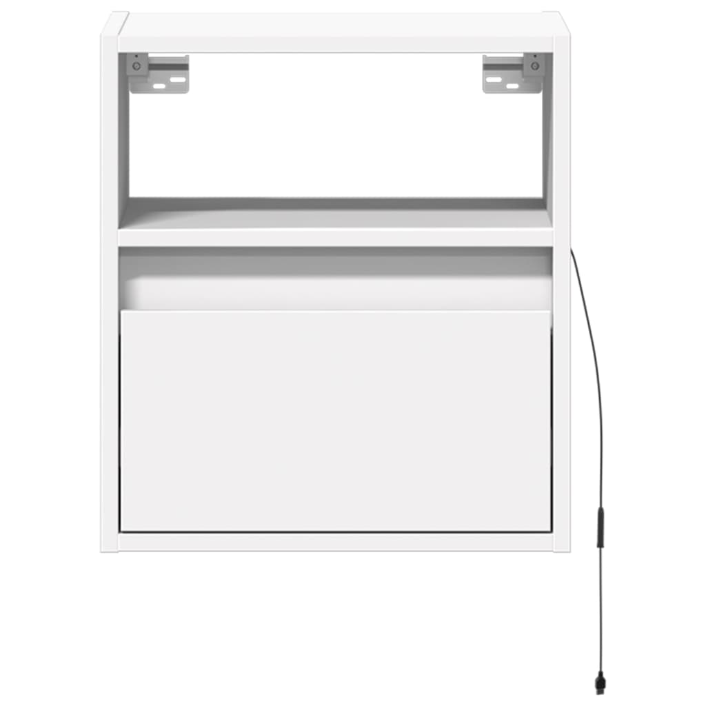 TV Wall Cabinets with LED Lights 41x31x45 cm 2 pcs White