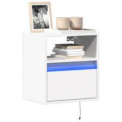 TV Wall Cabinets with LED Lights 41x31x45 cm 2 pcs White