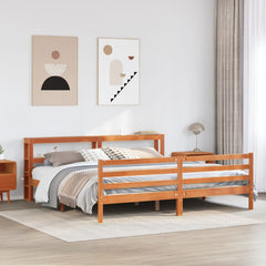 Bed Frame without Mattress Solid Wood Pine Wax brown 200 cm 200 cm