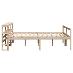 Bed Frame 2 pcs Solid Pine Wood Length 200 cm Natural 120 cm