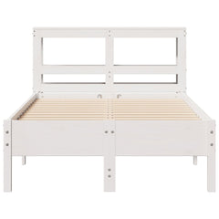 Bed Frame without Mattress Solid Wood Pine Length White
