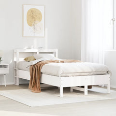Bed Frame without Mattress Solid Wood Pine Length White