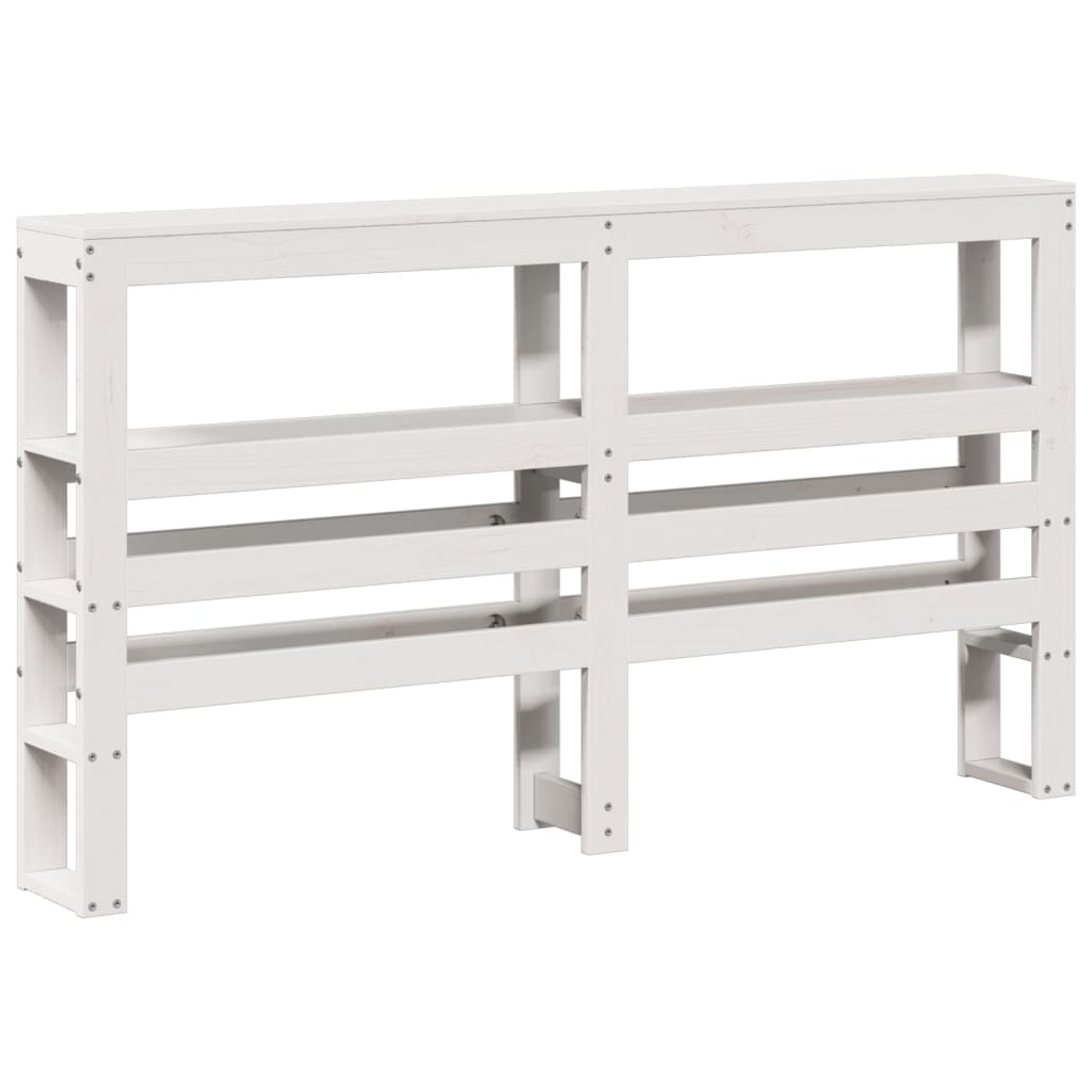 Bed Frame without Mattress Solid Wood Pine Length 190 cm White 120 cm