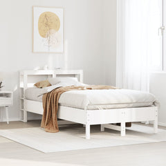 Bed Frame without Mattress Solid Wood Pine Length 190 cm White 75 cm