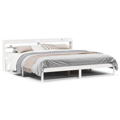 Bed Frame without Mattress Solid Wood Pine Length 200 cm White 200 cm