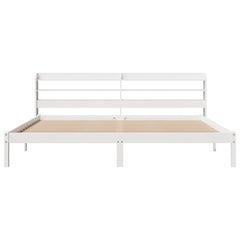 Bed Frame without Mattress Solid Wood Pine Length 200 cm White 200 cm
