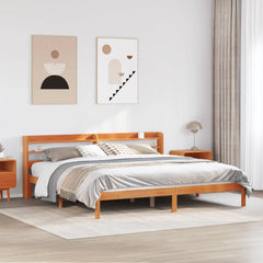Bed Frame without Mattress Solid Wood Pine Length 200 cm Wax brown 200 cm