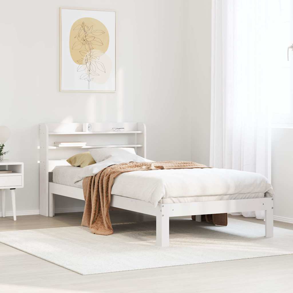 Bed Frame with Headboard without Mattress White 90 cm 200 cm