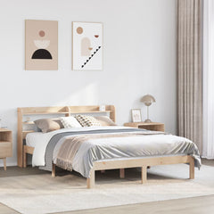Bed Frame with Headboard without Mattress Natural 150 cm 200 cm