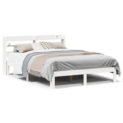 Bed Frame with Headboard without Mattress White 160 cm 200 cm