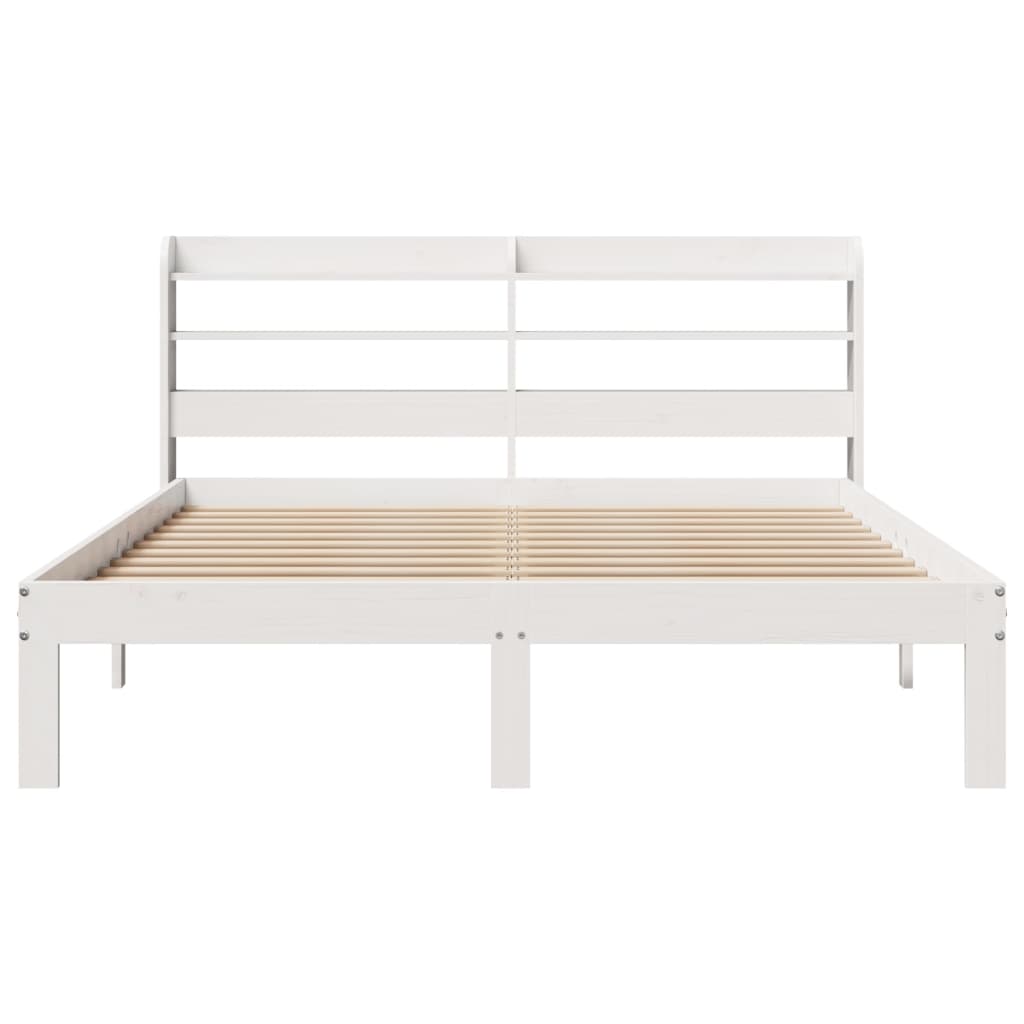 Bed Frame with Headboard without Mattress White 160 cm 200 cm