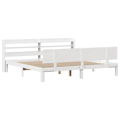 Bed Frame 2 pcs Solid Pine Wood White 200 cm 200 cm