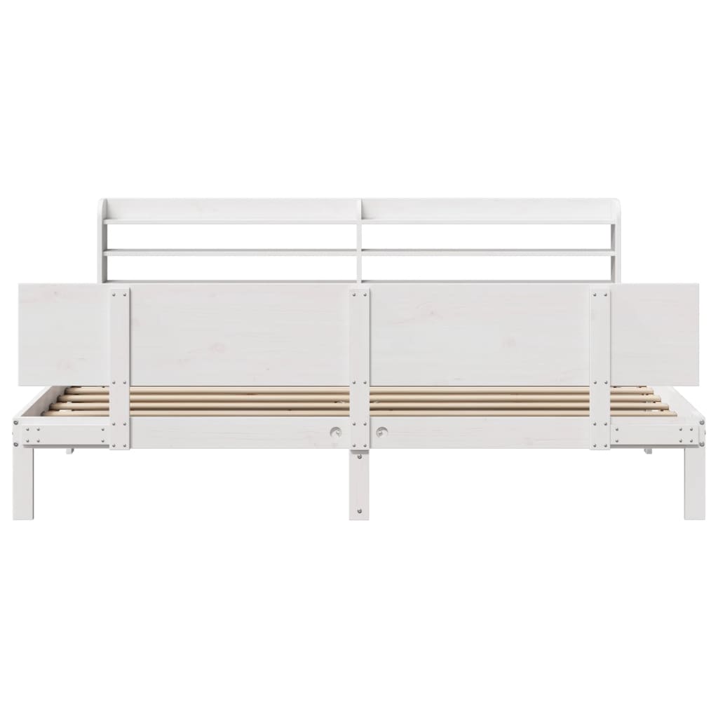 Bed Frame 2 pcs Solid Pine Wood White 200 cm 200 cm
