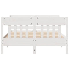Bed Frame without Mattress Solid Wood Pine Length 200 cm White 160 cm