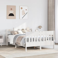 Bed Frame without Mattress Solid Wood Pine Length 200 cm White 160 cm