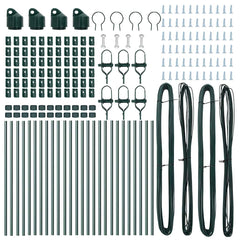 vidaXL Embedded Fence Post 26 pcs Green Powder-Coated Steel 5