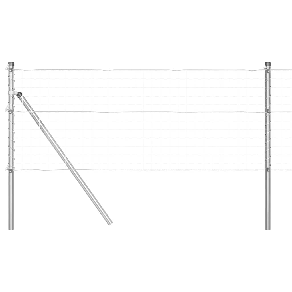 vidaXL Embedded Fence Post 26 pcs Silver Powder-Coated Steel 2