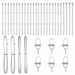 vidaXL Embedded Fence Post 26 pcs Silver Powder-Coated Steel 4