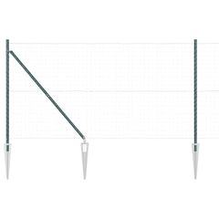 Ground Spike Fence Post 52 pcs 60 cm Powder-Coated Steel Green 52x Spike Post 145 cm