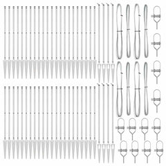 Ground Spike Fence Post 52 pcs Silver 100 cm Galvanised Steel 52x Spike Post 155 cm