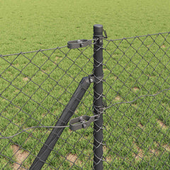 vidaXL Chainlink Fence Ground Fix 10 x 0.4 m PVC-Coated Steel Grey 4